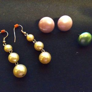 1980s Faux Pearl Earring Combo